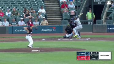 José Azócar homers (5) on a fly ball to left center field.