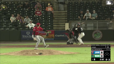 Brandon Butterworth homers (4) on a fly ball to right field.