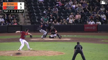 Carlos Colmenarez singles on a ground ball to center fielder Ely Brown. Nicandro Aybar scores.
