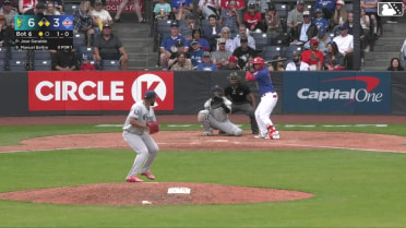 Manuel Beltre out on a sacrifice fly to center fielder Jonny Farmelo. Jacob Sharp scores.