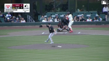 Denzer Guzman singles on a line drive to center fielder Grant McCray. Zach Humphreys scores.