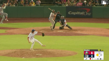 Angel Ortiz doubles (6) on a sharp line drive to right fielder Braedon Karpathios. Jansel Luis scores.