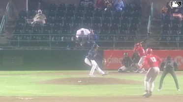 Ryan Sprock doubles (7) on a sharp line drive to center fielder Hayden Alvarez. JoJo Parker scores. Jake Casey scores.