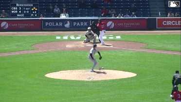 Kristian Campbell out on a sacrifice fly to left fielder Kahlil Watson. Nathan Hickey scores.