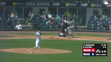 Nate Eaton homers (2) on a fly ball to center field.