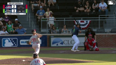 Rafe Perich triples (1) on a sharp fly ball to center fielder Isaiah Jackson.