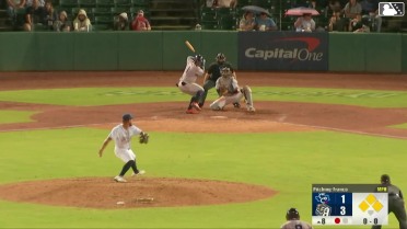Yamal Encarnacion out on a sacrifice fly to center fielder Kai Roberts. Trevor Austin scores.