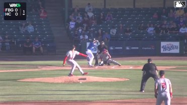 Cannon Peebles doubles (5) on a sharp line drive to right fielder Nick Peoples. Juneiker Caceres scores.