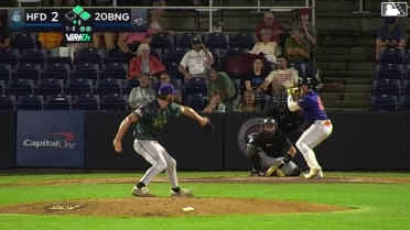 Mitch Voit doubles (7) on a fly ball to right fielder Braylen Wimmer. Corey Collins scores. Yohairo Cuevas to 3rd.