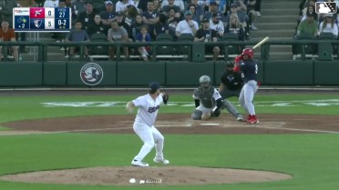 Dylan Campbell doubles (2) on a sharp line drive to center fielder Kenedy Corona. Raylin Heredia scores.