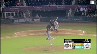 Kenny Piper homers (10) on a fly ball to left field.