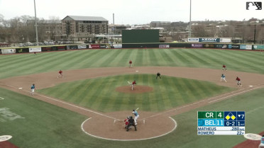 Juan Matheus doubles (2) on a line drive to center fielder Jacob McCombs. Colby Shade scores. Starlyn Caba to 3rd.