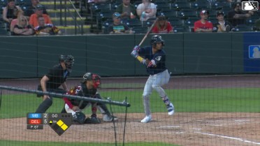 Alexis Hernandez doubles (12) on a fly ball to right fielder Jordan Sanchez. Darlyn De Leon scores. Alexey Lumpuy to 3rd.
