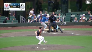 Alek Thomas singles on a soft ground ball to catcher Gustavo Campero. Zach Ehrhard scores.