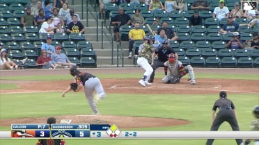 Connor Rasmussen singles on a ground ball to right fielder Raylin Ramos. Sean Gamble scores.