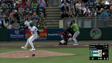 Luke Williams singles on a ground ball to third baseman José Barrero. Sandy León scores.