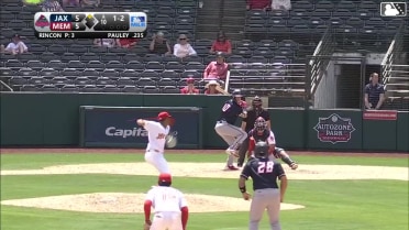 Graham Pauley homers (2) on a fly ball to right field. Agustín Ramírez scores.