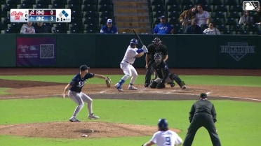 Eliezer Alfonzo singles on a line drive to right fielder Kristian Robinson. Ryan Fitzgerald scores. Noah Miller to 2nd.