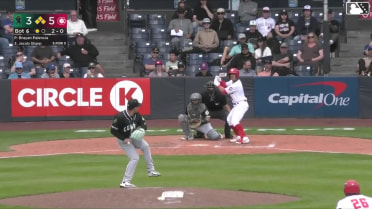 Jacob Sharp out on a sacrifice fly to left fielder Carlos Gutierrez. Brennan Orf scores.