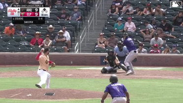 Chad Stevens homers (1) on a fly ball to left center field. Adael Amador scores.