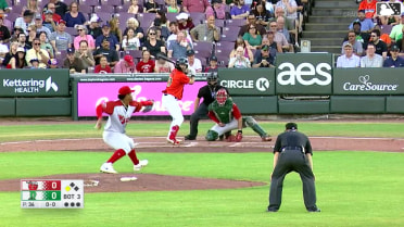 Peyton Stovall flies out to left fielder Alex McCoy. John Michael Faile scores.