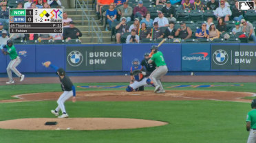 Jud Fabian homers (11) on a fly ball to right center field. José Barrero scores. Chadwick Tromp scores.