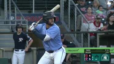 Will Wilson homers (1) on a fly ball to left field.