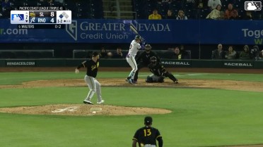 Jean Walters doubles (3) on a line drive to left fielder Yolmer Sánchez. Jack Hurley scores.