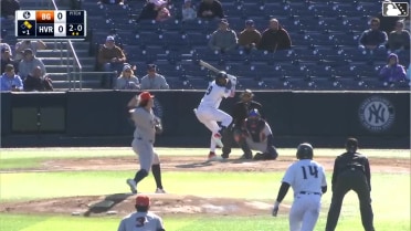 Roderick Arias singles on a line drive to center fielder Theo Gillen. Wilson Rodriguez scores. Josue Gonzalez to 2nd.