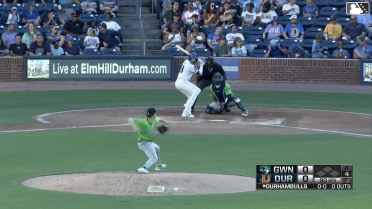 Jake Cave homers (3) on a fly ball to right center field.