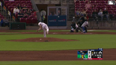 Trevor Werner triples (1) on a fly ball to right fielder Miguel Briceno.