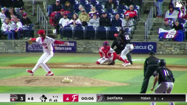 Paulino Santana doubles (5) on a line drive to right fielder Nick Peoples. Luis Marquez scores. Angel Arredondo scores. Paulino Santana out at 3rd on the throw, right fielder Nick Peoples to second baseman Rafael Ramirez Jr. to third baseman Coy James.