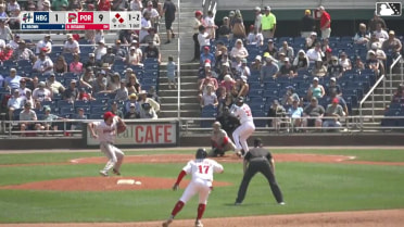 Ronald Rosario homers (11) on a fly ball to center field. Yoeilin Cespedes scores. Brooks Brannon scores.