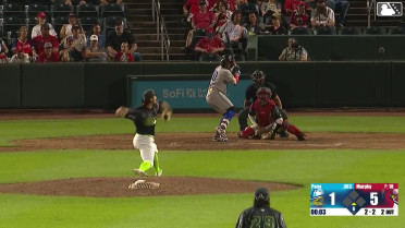 Manuel Pena homers (26) on a fly ball to right center field.