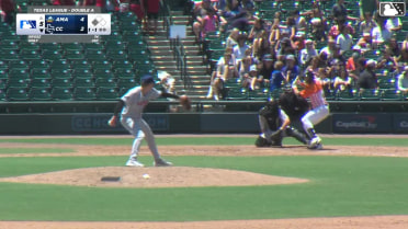 Max Holy singles on a line drive to left fielder Junior Franco. Garret Guillemette scores.