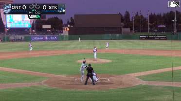 Drew Burress homers (6) on a fly ball to left field.