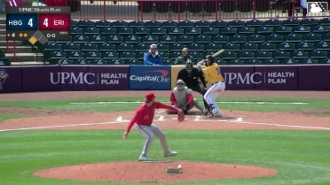 John Peck homers (1) on a fly ball to right field. Seth Stephenson scores.