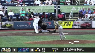 Jacob Berry drills an RBI double to right field 
