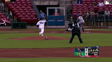 Ramon Ramirez singles on a line drive to left fielder Jay Thomason. Tyriq Kemp scores.