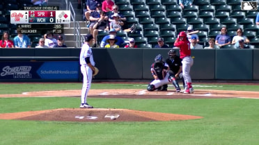 Dakota Harris strikes out swinging and Chase Davis caught stealing 2nd, catcher Andrew Cossetti to second baseman Jose Salas to catcher Andrew Cossetti.