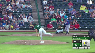 Gio Cueto singles on a sharp line drive to left fielder Kasen Wells. Mairo Martinus scores.