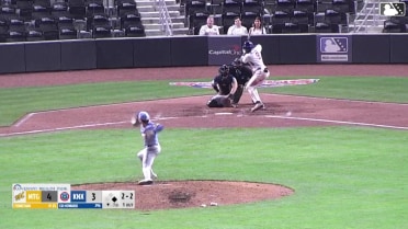 Ed Howard doubles (3) on a ground ball to left fielder Ryan Spikes. Ariel Armas scores.