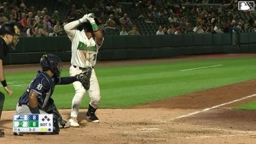 Alfredo Alcantara homers (14) on a fly ball to left center field.