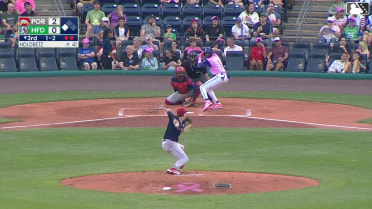 Dyan Jorge singles on a ground ball to second baseman Ahbram Liendo. Zach Kokoska scores.