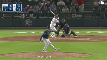 Core Jackson triples (1) on a sharp line drive to center fielder Victor Arias. Cole Gabrielson scores.