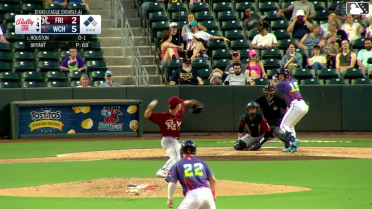 Marek Houston singles on a line drive to left fielder Marcus Lee Sang. Jaime Ferrer scores. Graham Brown scores.