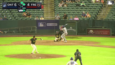 Catcher Jesus Freitez picks off Jaron Elkins at 1st on throw to first baseman Luis Mendez.