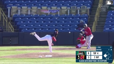 Nico Perez doubles (8) on a ground ball to left fielder Tommy Hawke. Eduardo Quintero scores.