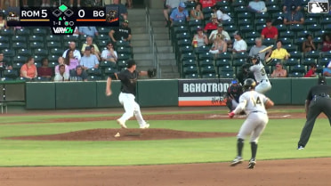 Tate Southisene doubles (3) on a line drive to right fielder Angel Mateo. Luis Sanchez scores.