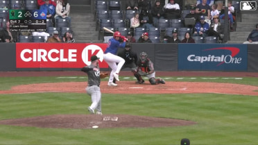 Carter Cunningham homers (3) on a fly ball to right field.